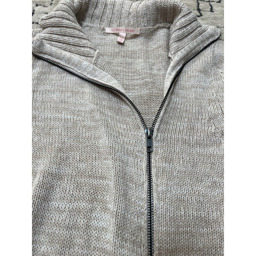Victoria's Secret Y2K Zip Knit Sweater ecru | Size S - Picture 7 of 7